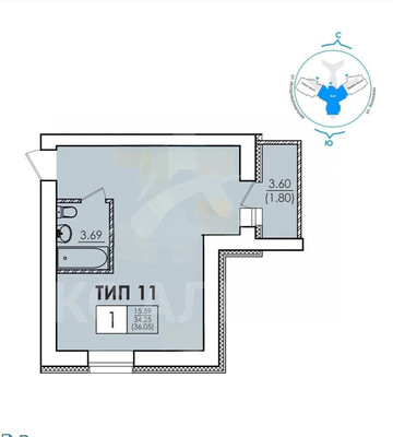 Купить 1-комнатную квартиру